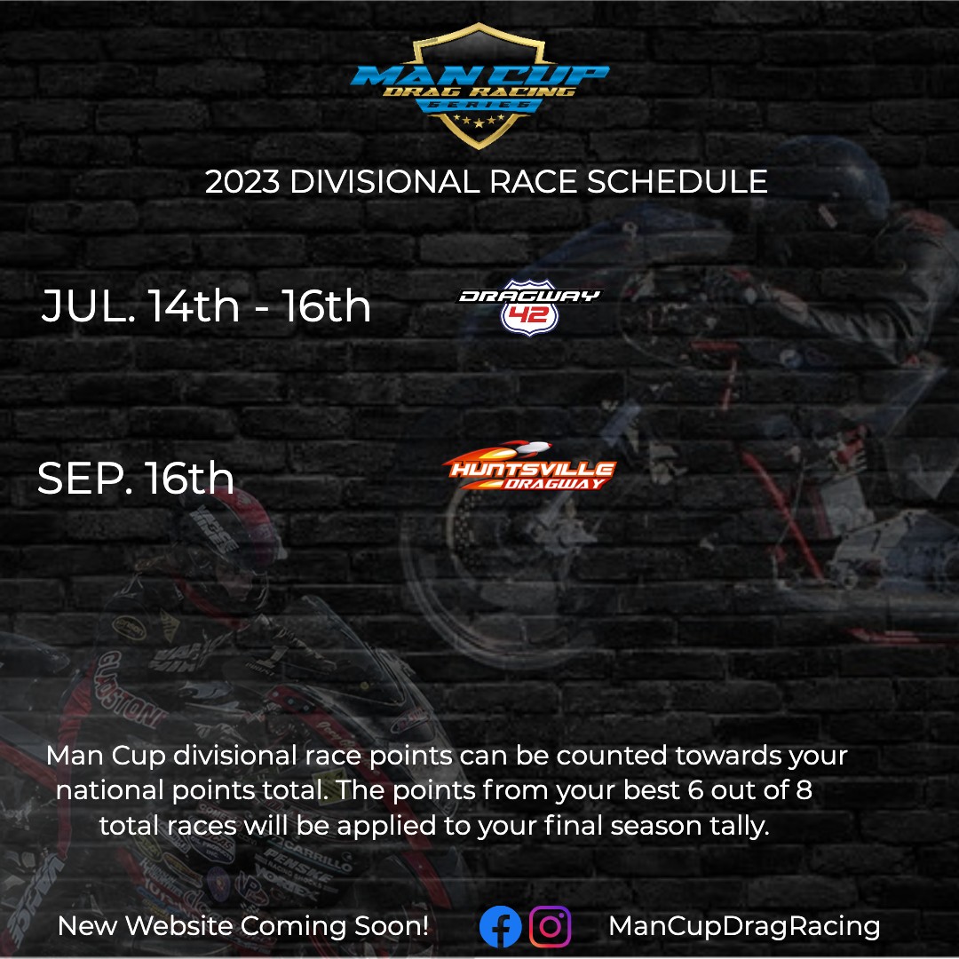 2023 Man Cup Schedule – Drag Bike News