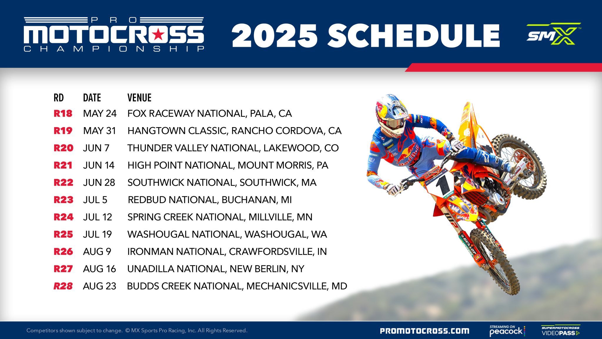 Full 2025 Supercross and Pro Motocross Schedule – Drag Bike News