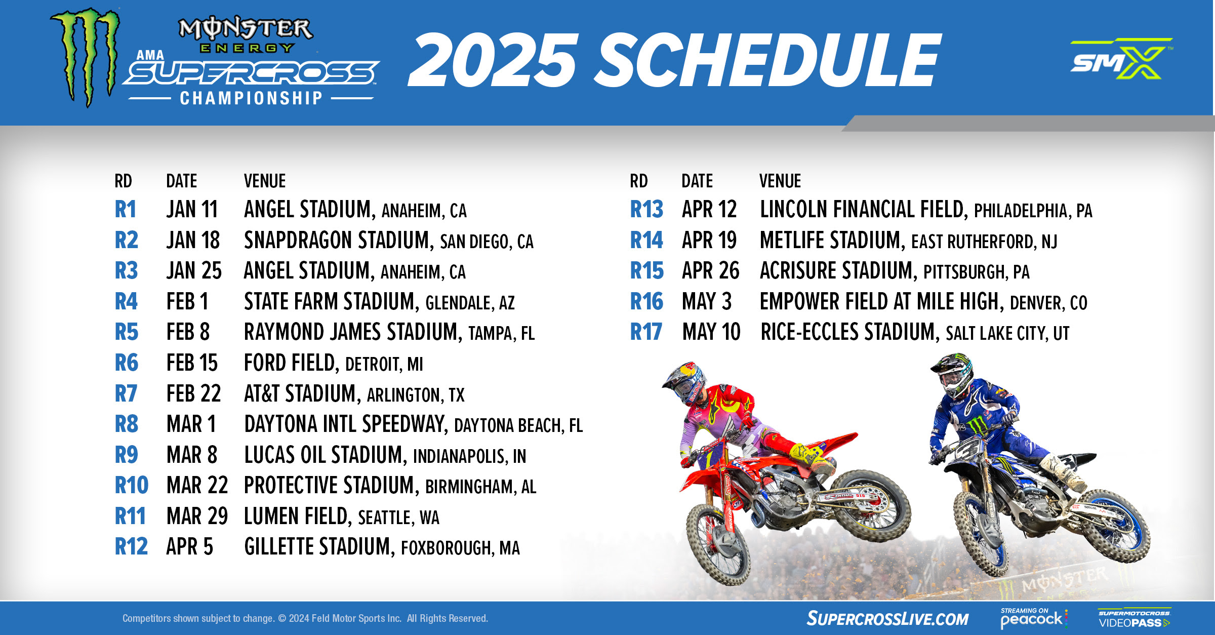 Supermotocrosss 2025 Broadcast and Streaming Schedule Drag Bike News