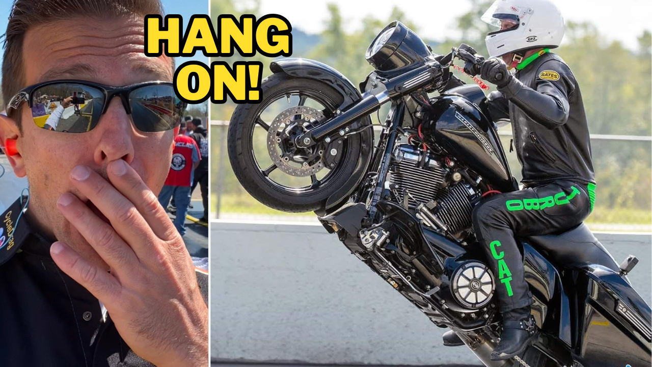 Harley Bagger Drag Racing Mishap – Drag Bike News